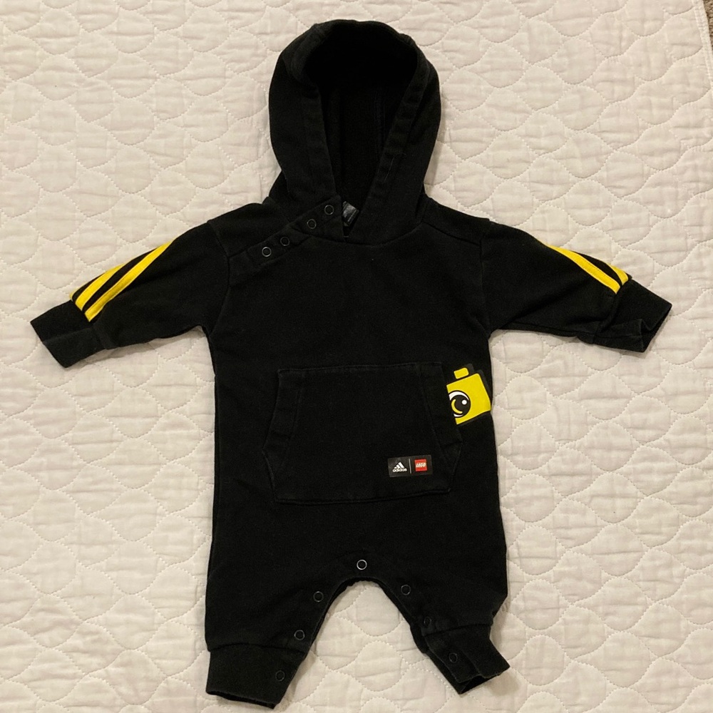 adidas Black and Yellow Kids Bodysuit